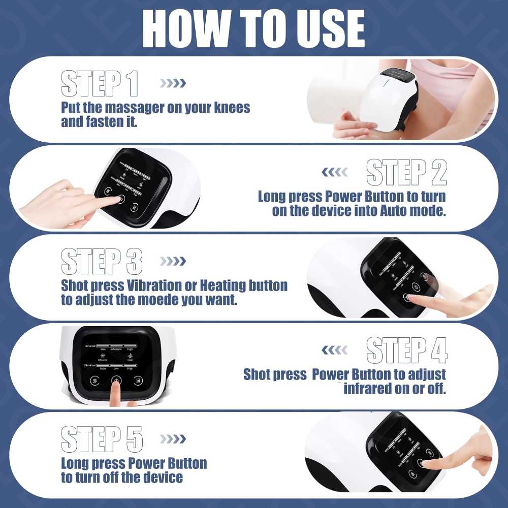 Knee massager details and box contents